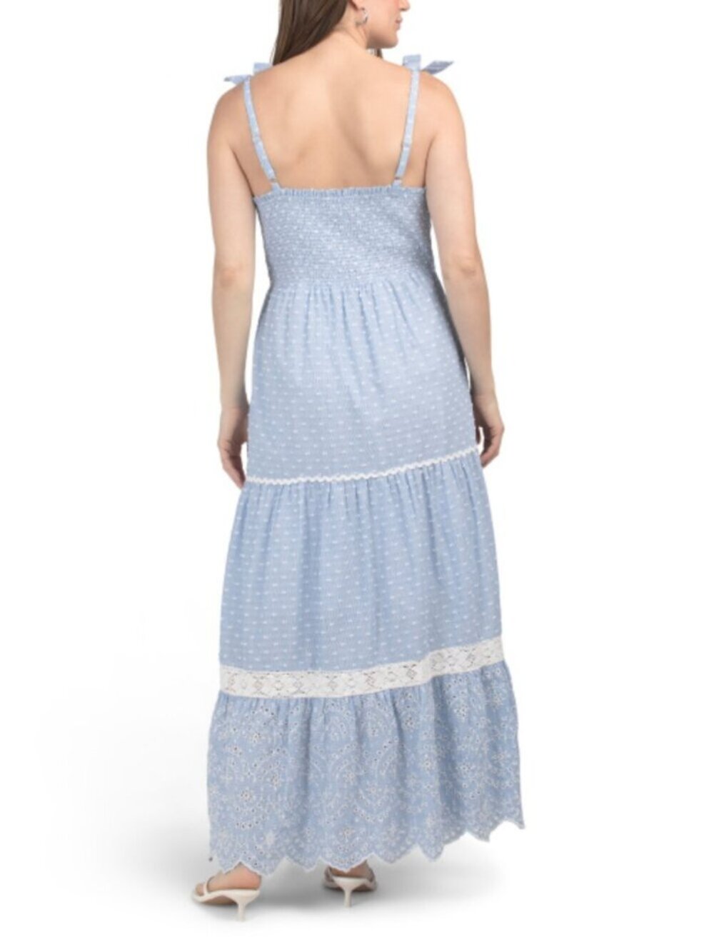 NWT SHABBY CHIC Tiered Eyelet Dress With Crochet Trim - Picture 2 of 3